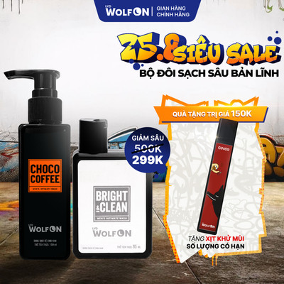 Combo Dung Dịch Vệ Sinh Choco Coffee 150ml - Dung Dịch Vệ Sinh Nam Giới 95ml LYD Wolf On