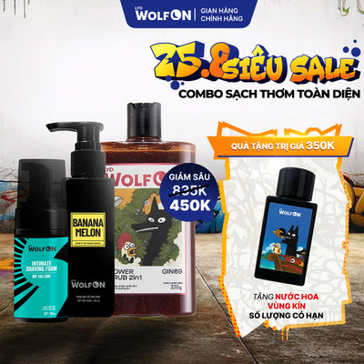 Combo Hè Đẳng Cấp LYD Wolf On, Sữa Tắm Gin 69 - Dung Dịch Vệ Sinh Nam Giới 150ml  - Bọt Cạo Lông