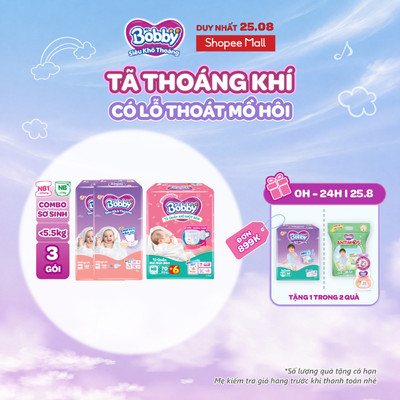 [TẶNG MIẾNG NGẪU NHIÊN] Combo sơ sinh gồm 02 gói Miếng lót Newborn 1-108 miếng và 01 gói Tã quần mở một bên NB70+6 miếng