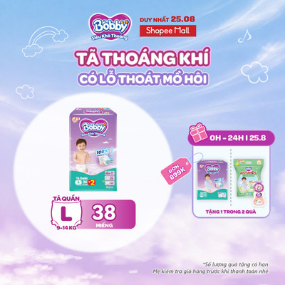 [TẶNG MIẾNG NGẪU NHIÊN] Tã quần Bobby Siêu Khô Thoáng - 100% Thoáng Khí Jumbo S46/M42/L36/XL32/XXL28/XXXL22