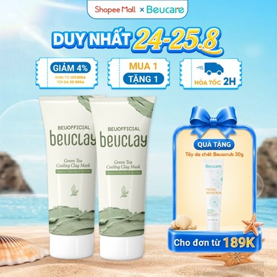 Combo 2 mặt nạ đất sét trà xanh BeUclay 70g