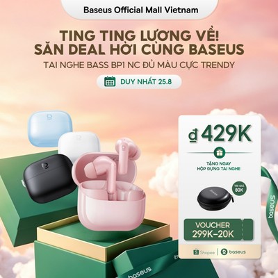[MỚI VỀ - MÀU TRENDY] Tai Nghe Không Dây Baseus BP1 NC Chống Ồn Thông Minh,Chống Nước,Pin 41h,Chill Trọn Mọi Khoảnh Khắc