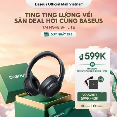 Tai Nghe Baseus Bass BH1 Lite Bluetooth 6.0 App Thông Minh Chống Ồn ENC Chơi Nhạc 80 Giờ