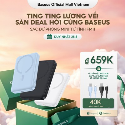 [HCM Hoả tốc] Sạc Dự Phòng Baseus 22.5W PD Từ Tính Không Dây 10000mAh –Thiết Kế Mini Tiện Mang Theo, Sạc Nhanh, Hút Chắc