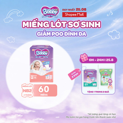 Miếng lót sơ sinh Bobby Newborn 2-60 miếng