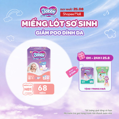 [TẶNG MIẾNG NGẪU NHIÊN] Miếng lót sơ sinh Bobby Newborn 1-64 miếng