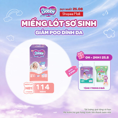 [TẶNG MIẾNG NGẪU NHIÊN] Miếng lót sơ sinh Bobby Newborn 1-108 miếng