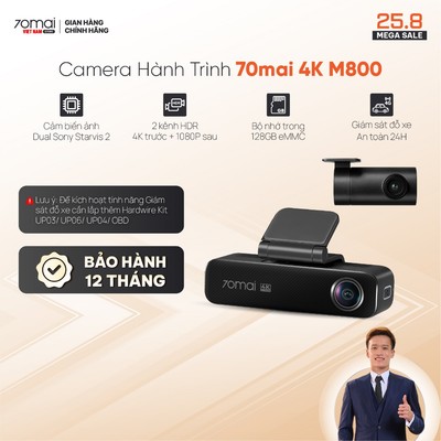 Camera hành trình 70mai 4K M800 HDR Dash Cam