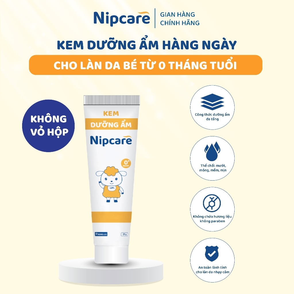 Kem dưỡng ẩm Nipcare tuýp 15G- dưỡng ẩm, bảo vệ da bé cho mùa đông khô hanh, kem dưỡng ẩm cho bé
