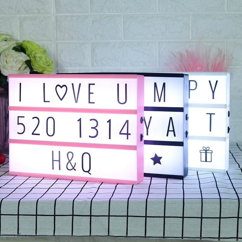 LED Lightbox LED Box A6 Night Lights Alphabet Light Box Message Box DIY USB & Battery Light Box Lett
