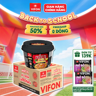 [SALE 70%] Thùng 12 Tô Mì Trộn Hải Sản/ Spaghetti/ Nhất Vị Carbonara/ Nhất Vị Gà Phô Mai Cay VIFON Tiện Lợi