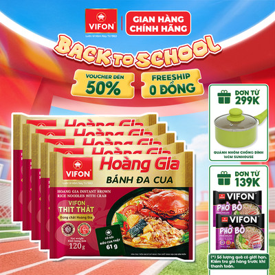 [VOUCHER HOT 10%] Set 5/ Set 10 Gói Hoàng Gia Bánh Đa Cua VIFON 120gr/Gói Food