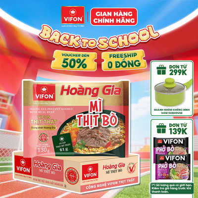 [VOUCHER HOT 10%] Thùng 18 gói Mì Thịt Bò HOÀNG GIA VIFON 130gr / Gói
