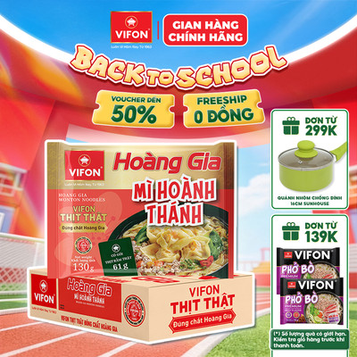 [VOUCHER HOT 10%] Thùng 18 gói Hoàng Gia Mì Hoành Thánh VIFON 130gr