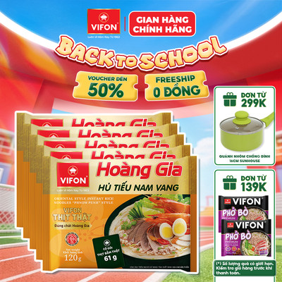 Set 5 gói Hoàng Gia Bún bò Huế/Bánh đa cua/Phở bò/Phở gà/Hủ tiếu nam vang/Miến thịt bằm/Miến cua VIFON