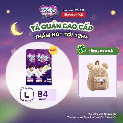 [MỚI RA MẮT] Combo 2 gói tã quần Ban Đêm Cao Cấp Bobby Sleep-Well dịu nhẹ khô thoáng M/L/XL/XXL/XXXL