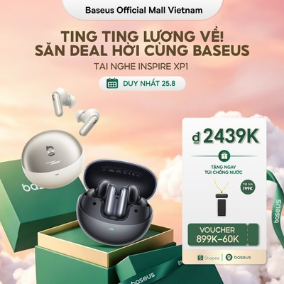 [MUA 1 TẶNG 2] Tai Nghe Không Dây Baseus Inspire XP1 Pin 45H, Sound by Bose, Bluetooth 6.1, Dolby Audio