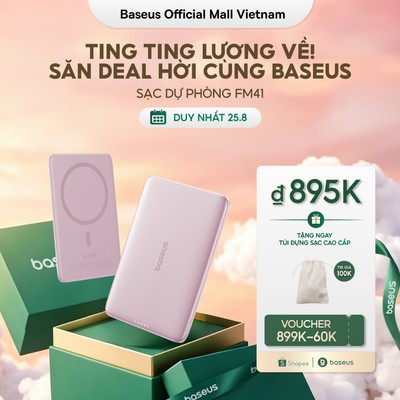 Sạc Dự Phòng Baseus EnerFill FM41 20000mAh 20W Từ Tính Mini - Sạc Nhanh Cho "Quả Táo", Hút Chắc, Combo Kèm Cáp Type C·