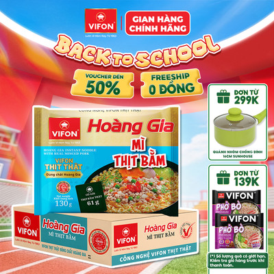 [VOUCHER HOT 10%] Thùng 18 gói Mì Thịt Bằm HOÀNG GIA VIFON 130gr / Gói