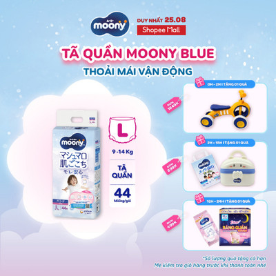 Tã quần cao cấp Moony Bé Gái L44/XL38/XXL26 - Nhập khẩu Nhật Bản