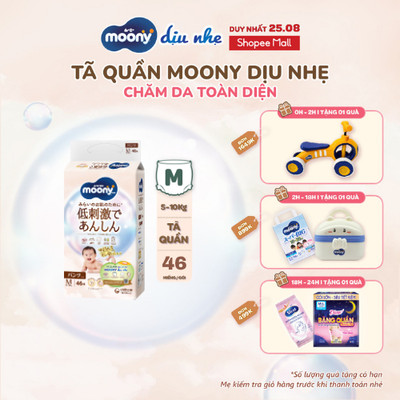 Tã quần Moony Dịu Nhẹ siêu cao cấp M46/L36/Xl32