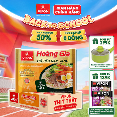 [VOUCHER HOT 10%] Thùng 18 gói Hoàng Gia Hủ Tiếu Nam Vang VIFON 120g / Gói