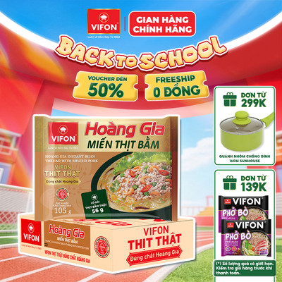 [VOUCHER 15%] Thùng 18 Gói Hoàng Gia Miến Thịt Bằm VIFON 105g