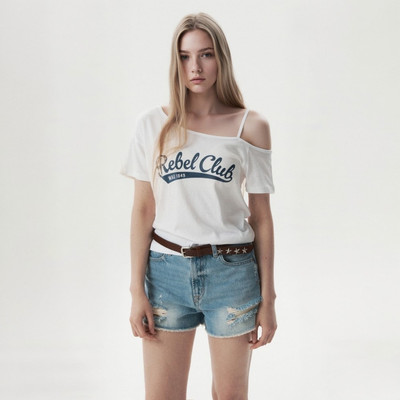 Áo Trễ Vai WHO.A.U One-Shoulder T-shirt(F)_WHRPGB723F