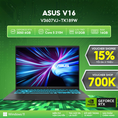 Laptop ASUS Gaming V16 V3607VJ-TK189W (Core 5 210H | GeForce RTX™ 3050 6GB | 16GB | 512GB | 16' WUXGA 144Hz | Win 11)