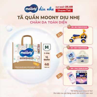[TẶNG KÈM TÚI ĐA NĂNG THỜI TRANG] Combo 2 Tã quần Moony Dịu Nhẹ M46/L36/XL32
