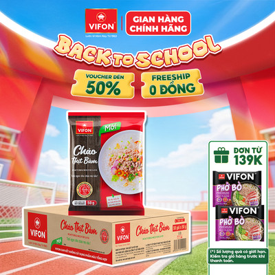 [VOUCHER HOT 10%] Thùng 50 Gói Cháo Thịt Bằm/Cháo Gà/Cháo Cá VIFON - Vị Ngon Tự Nhiên, 50g/Gói