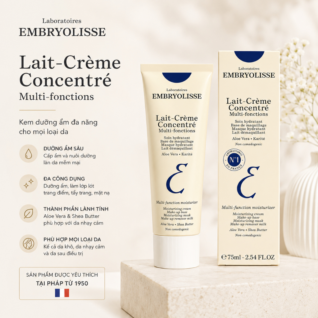Kem Dưỡng Hỗ Trợ Cải Thiện Nền Da, Sáng Mịn Lait Crème Retinol Like Embryolisse 75ml - HD