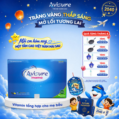 Vitamin Tổng Hợp Cho Bà Bầu Từ Châu Âu TPBVSK Avisure Mama Đủ Sắt, DHA, 5-MTHF, Axit folic