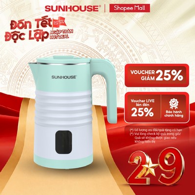 [Mẫu mới] Ấm siêu tốc 1.8L Sunhouse SHD1357 - Bộ điều khiển cao cấp – Thân ấm 2 lớp chống bỏng – 1500W