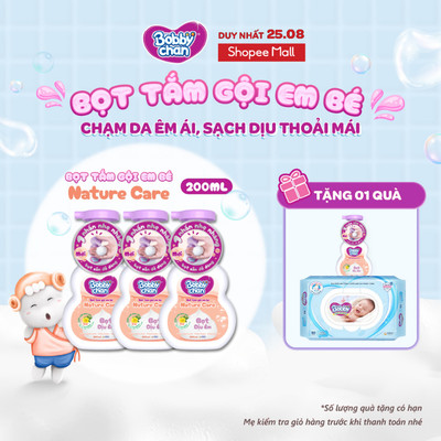 [MỚI RA MẮT] Combo 3 chai Bọt tắm gội em bé Nature Care - Soft Care - Clean & Fresh 200ml