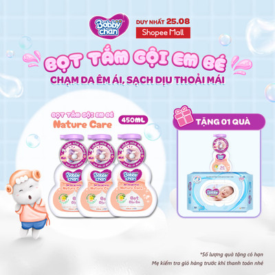 [MỚI RA MẮT] Combo 3 chai Bọt tắm gội em bé Nature Care - Soft Care - Clean & Fresh 450ml
