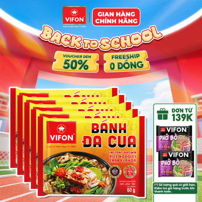 [VOUCHER HOT 10%] Set 5 Gói Bánh Đa Cua/Bánh Đa Tôm/Bún Riêu Cua VIFON