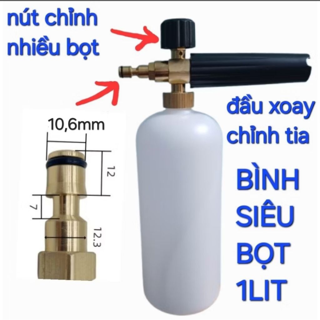 bình bọt rửa xe morgana, bình bọt tuyết morgana, ( kiểm tra kích thước chân bình trước mua hàng )