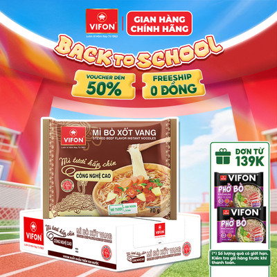 [Hỏa Tốc + Voucher 15%] Thùng 30 gói Mì Tươi Bò Xốt Vang/ Thịt Bằm / Tôm Chua Cay VIFON 70gr/Gói