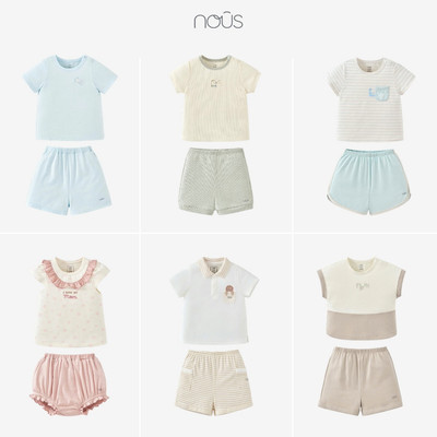 Bộ quần áo cộc tay Nous nhiều màu sắc cho bé từ 6 tháng đến 3 tuổi