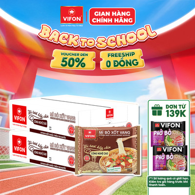 [COMBO SỐC ] Combo 2 Thùng  Mì Tươi Bò Xốt Vang/ Thịt Bằm / Tôm Chua Cay VIFON 70gr/Gói - Thùng 30 Gói