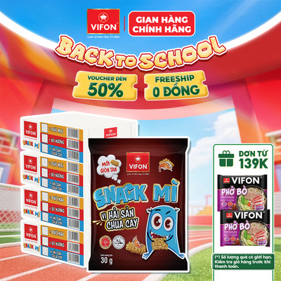 [COMBO SỐC] Combo 4 Thùng Snack Mì Hải Sản/ Phô mai/ Bò nướng VIFON 30gr/ Gói