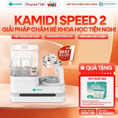 Máy Hâm Sữa Đun Nước Tiệt Trùng Sấy Khô Bình Sữa Đa Năng Kamidi Speed 2