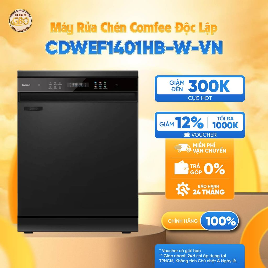 CDWEF1401HB-W-VN - Máy Rửa Chén Comfee Độc Lập