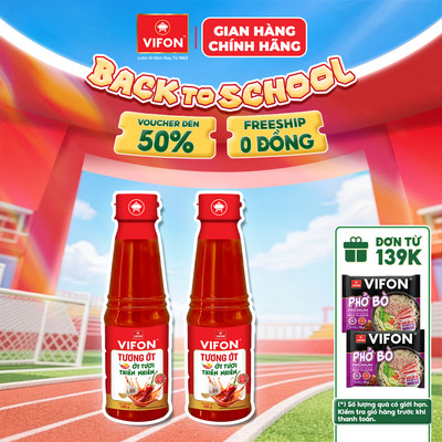 [VOUCHER HOT 10%] Set 2 Gia Vị Tương Ớt VIFON 260Gr/ Chai - Vị nguyên bản của ớt tươi