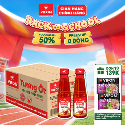 [VOUCHER HOT 10%] Thùng 24 Chai Gia Vị Tương Ớt VIFON 260Gr/ Chai - Vị nguyên bản của ớt tươi