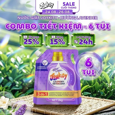 [COMBO 6] Nước Giặt Joykity Hương Lavender An Toàn Cho Da Hỗ Trợ Làm Sạch Vết Bẩn Lưu Hương 24 Giờ