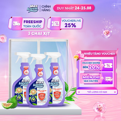 Combo 3 Chai Nước Lau Bề Mặt Đa Năng MaxKleen (520ml/chai)