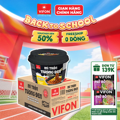 [SALE 50%] Thùng 12 Tô Mì Trộn Tương Đen/ Spaghetti/ Hải Sản VIFON Tiện Lợi 105gr/Tô