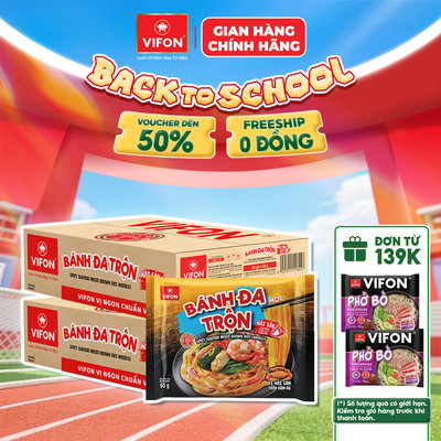 [COMBO SỐC] Combo 2Thùng 60 Gói Bánh Đa Trộn Hải Sản Cay VIFON 60Gr, Thơm Ngon, Đậm Vị Đặc Sản Hải Phòng